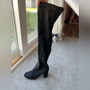 Knee High Black Suede Boots